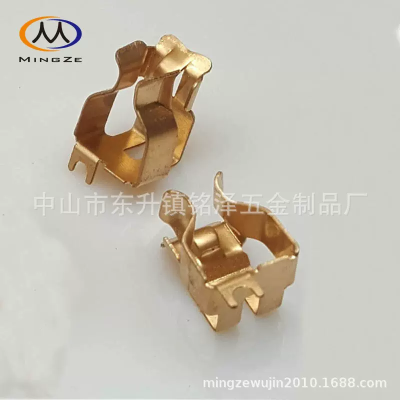 开关插座配件厂万用口铜弹片 大通用三孔插座五金焊线PCB板弹簧片