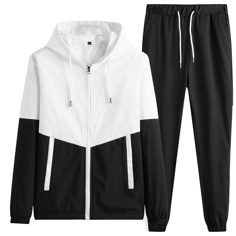 Primavera y otoño transfronterizos chaqueta con capuchona hombre color de moda moda moda ocio traje de deporte guapo grande traje de comercio exterior