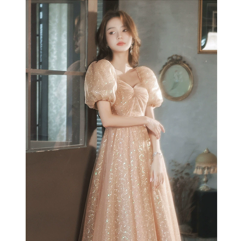 Ногтивая sequins, вечернее платье весной, костюм, цвет шампанского, стиль лёгкой роскоши, юбка-туфля-туту