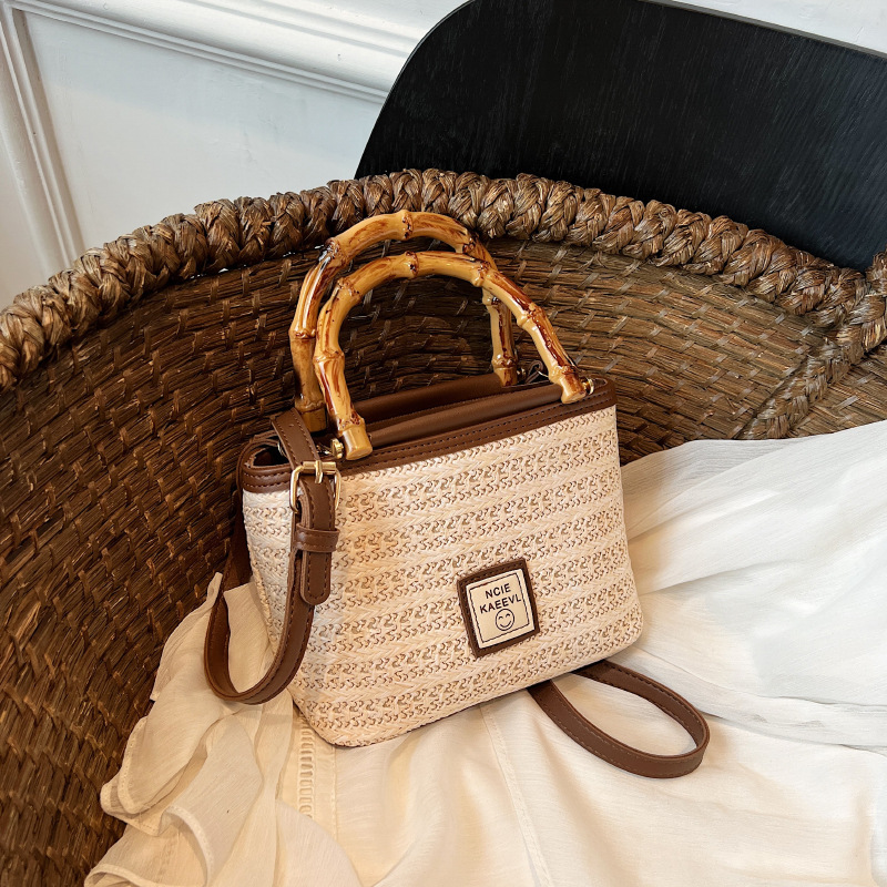 Small Handbag For Women,Retro High-end Casual Woven Bucket Bag,Popular Niche Shoulder Bag In Spring,Summer And Autumn
