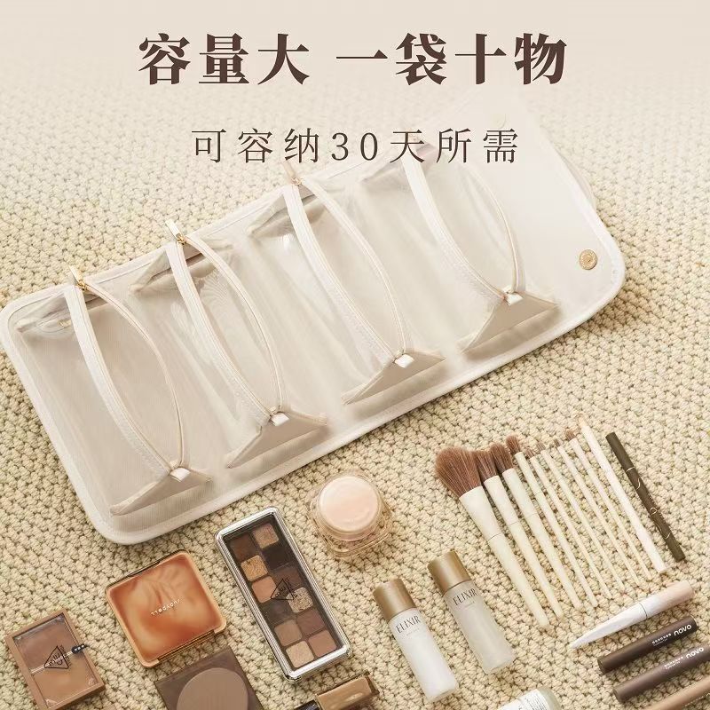 折りたたみ化粧品バッグ、大容量、ハイエンドのポータブルハンドバッグ、旅行用化粧品バッグ、収納バッグ、防水トイレタリーバッグ|undefined