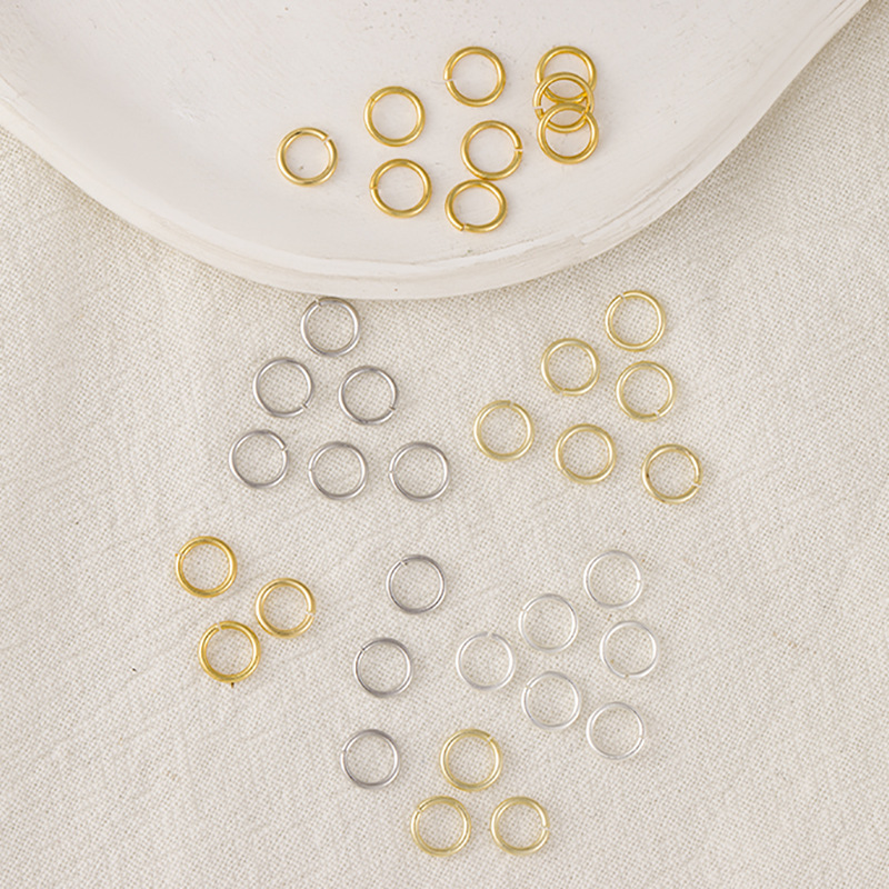 Copper plating real gold 18K gold color retaining open ring diy necklace handmade jewelry material bracelet finishing connection ring Copper plating real gold 18K gold color retaining open ring diy necklace handmade jewelry material bracelet finishing connection ring