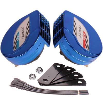Super Loud Waterproof Electric | Car horn/tweeter - blue-ultra-thin-snail-speaker-pair-dual-speakers-universal