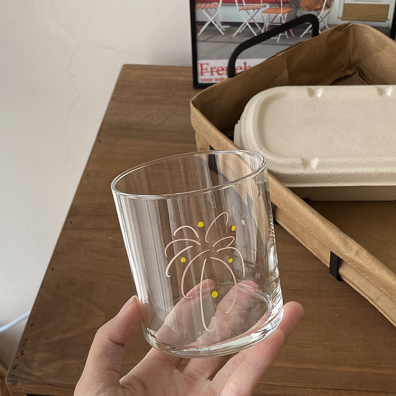 浪漫蓝色烟花玻璃杯 ins庆祝粉色烟花大容龄水杯简约冰美式咖啡杯|undefined