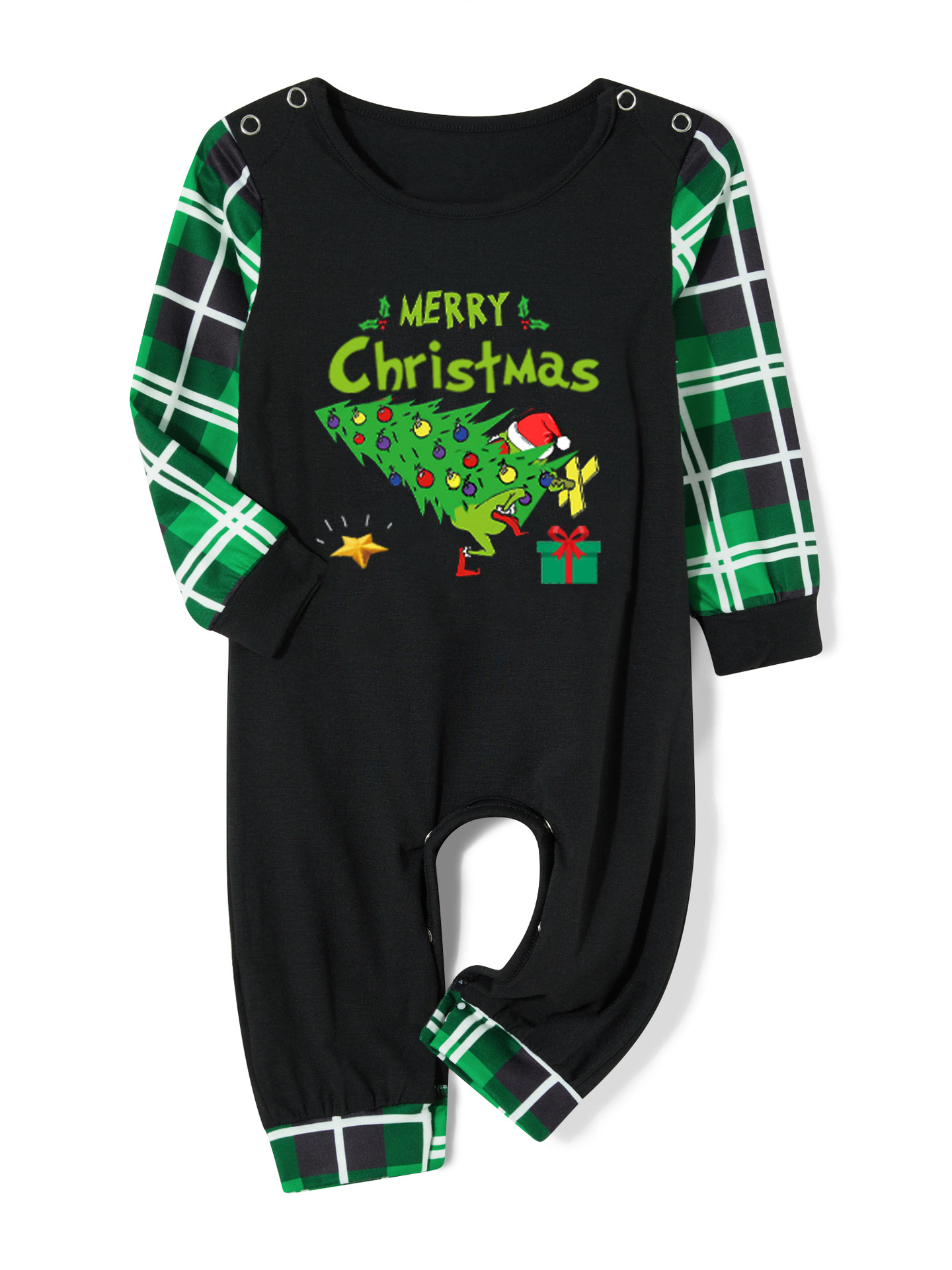 Conjuntos de trajes familiares a juego Moda navideña Ropa para padres e hijos Pijamas Ropa para el hogar Cuadros Dos piezas_voghion.com