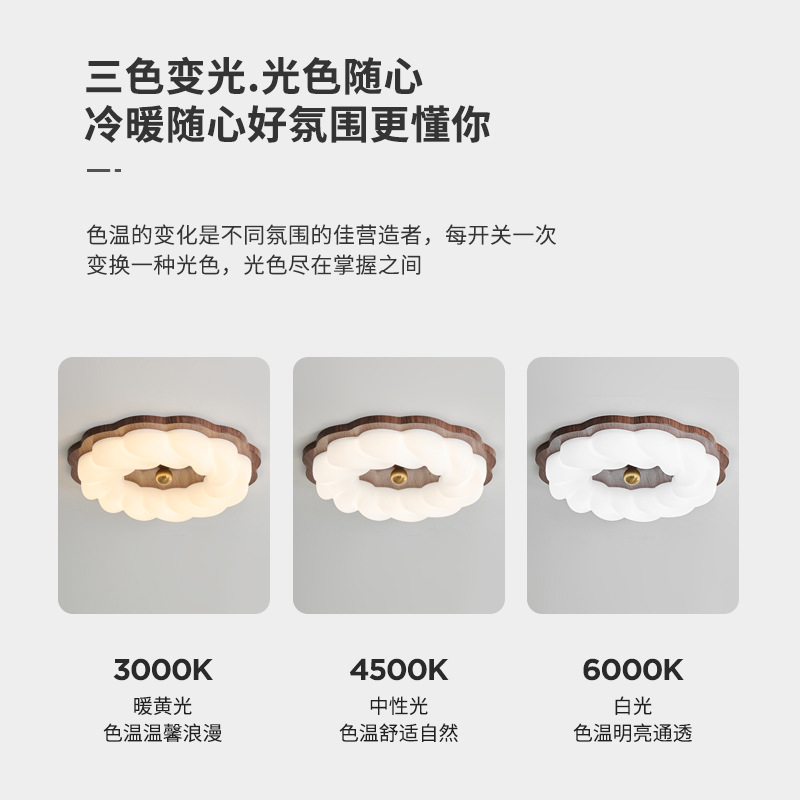 Protector de ojos de espectro completo, lámpara de techo de dormitorio principal de estilo retro francés, nube de burbujas, habitación para niños, lámpara de estudio