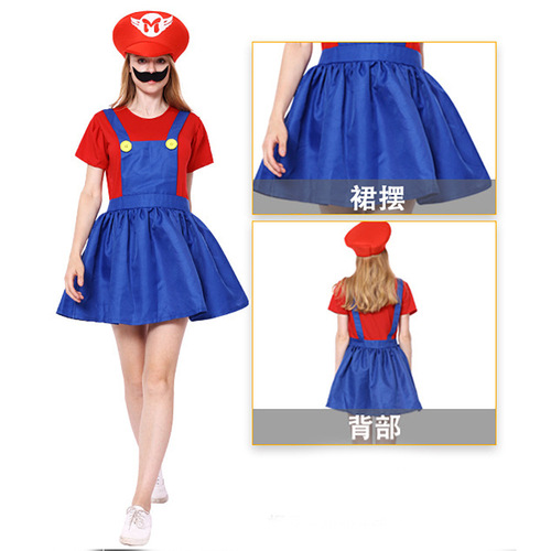 Halloween Super Mario Costume Anime Cosplay Costume Mario Set Theme Party Performance Costume