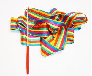 Ribbon streamer 4 meters ribbon with pole middle-aged and elderly fitness sports artistic gymnastics square dance accessories aerobic