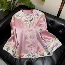 棉衣棉服深圳南油高端女装中国风醋酸刺绣外套秋冬国风盘扣唐装