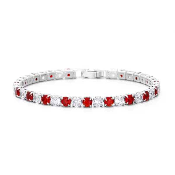 Amazon Cross-Border Hot Selling 4mm Hip-Hop Tennis Bracelet Intercolor Zircon Bracelet High-End Light Luxury Bracelet Wholesale