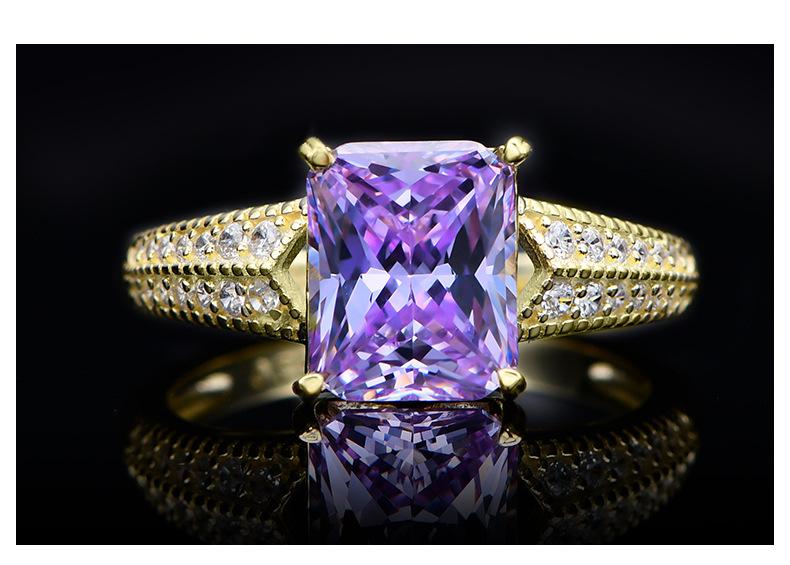 Fashion Geometric Sterling Silver Inlay Zircon Rings 1 Piece