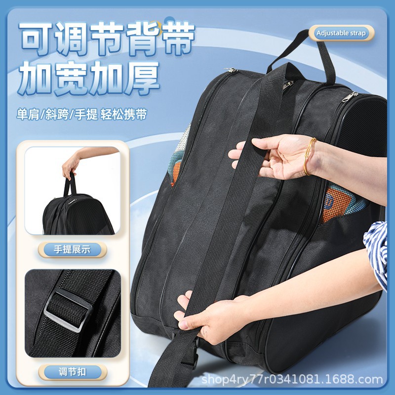 Bolsa de patinaje sobre ruedas al por mayor bolsa de tres capas mochila de hombro bolsa de almacenamiento especial patinaje patines bolso bolsa de zapatos