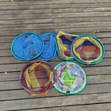 铝合金抄网头大物网头防挂捞鱼网兜三角圆形抄网不可折叠彩铝抄网