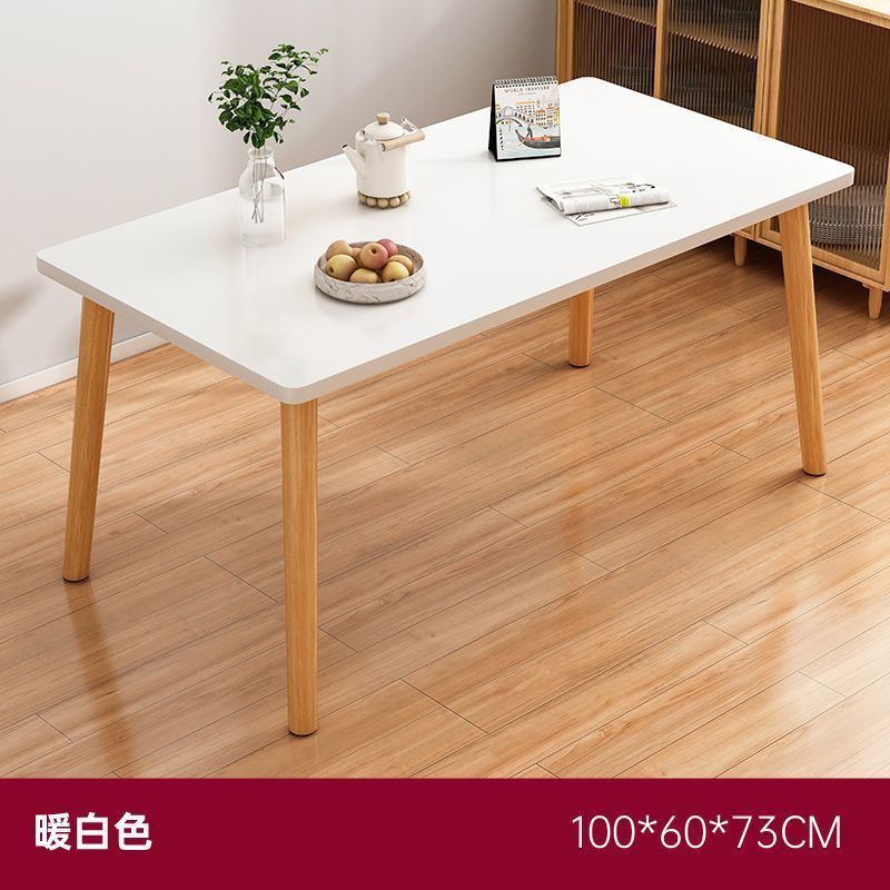 レンタルルーム用のダイニングテーブルと椅子の組み合わせセット、シンプルな無垢材の脚の正方形のテーブル、家庭用の正方形の小さなアパートのダイニングテーブル|undefined