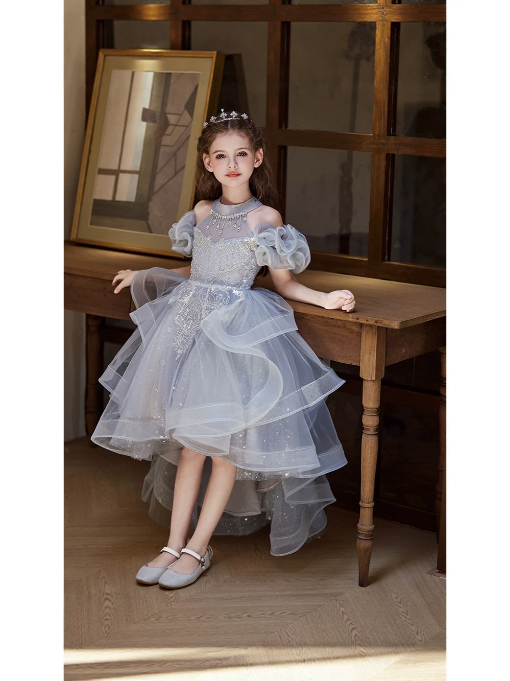 Elite dress, children's small princess costume, piano performance costume, suit, Birthday gift 4