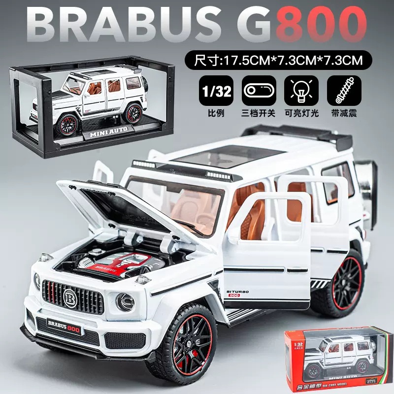 Jianyuan aleación modelo de coche 1:32 Babos G800 vehículo todoterreno con sonido y luz Tire hacia atrás juguete coche música modelo adornos