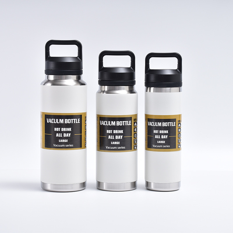 Taza termo de acero inoxidable 304 transfronteriza para deportes al aire libre olla espacial de montañismo al vacío de doble capa portátil de gran capacidad