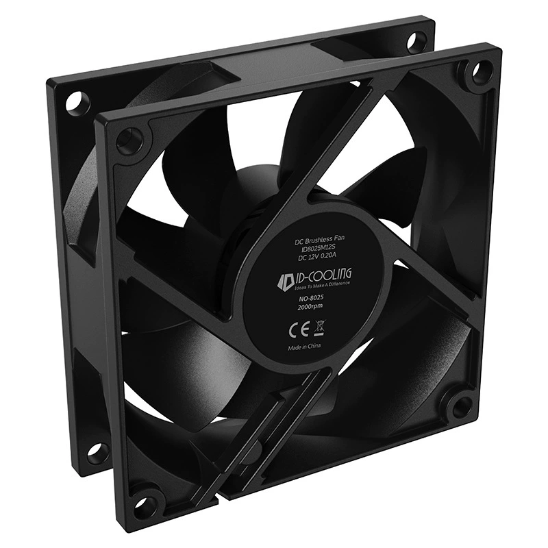 Корпусный вентилятор ID-COOLING NO-8025-SD, 80 мм, 3‑контактный, 2000 об/мин, регулировка DC