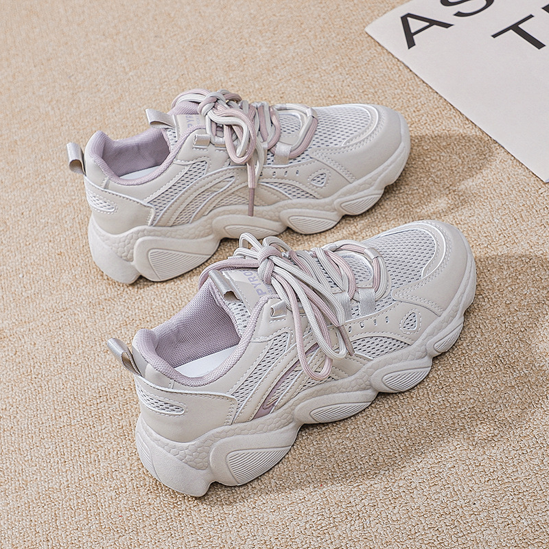 2026 New Spring and Autumn Sports Versatile Casual Shoes Mesh Thick-Soled Dad Shoes Women's Fashionable Running Sneakers