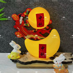 潮汕中秋拜月娘折塔手工折纸配饰发光圆月塔顶装饰月牙材料包配件
