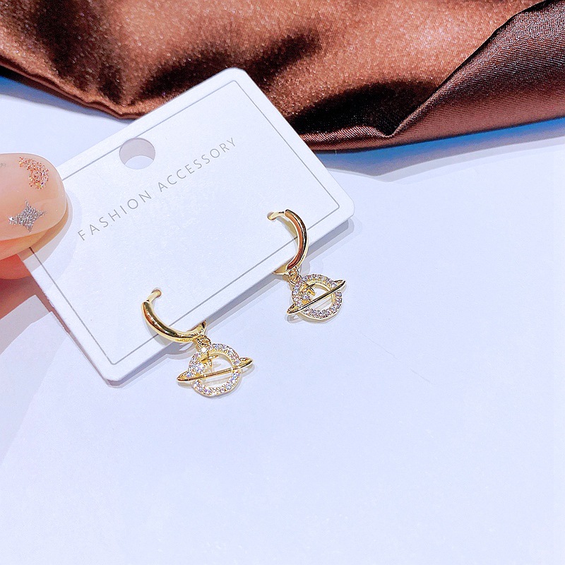 Womenu0027S Fashion Planet Copper Earrings Inlaid zircon Zircon Drop Earrings