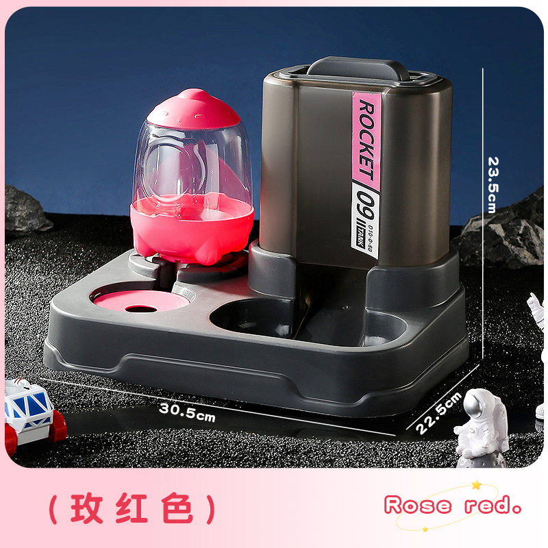 고양이 일체형 자동급식기 [레드]