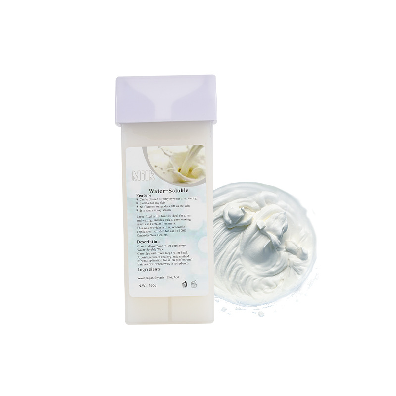 Bloque de cera depilatoria con rodillo – cera de azúcar soluble en agua, 150 g, cera de abejas suave, venta directa de fábrica