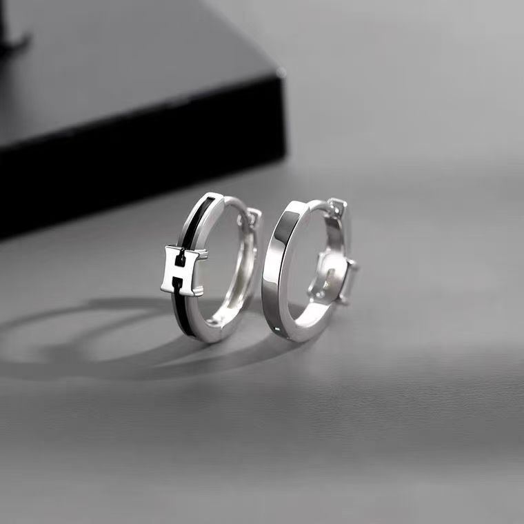 Mingjie 2024 new earring men's trendy niche personality men's single men's ear ring ins trendy men's men's