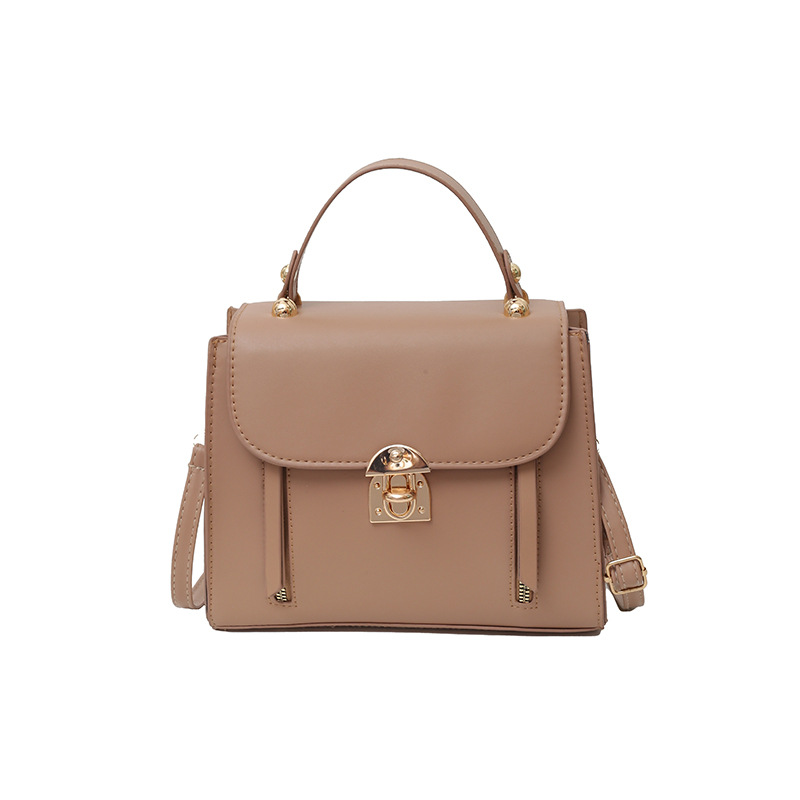 Moda, atmósfera, bolso de hombro simple, primavera 2025, nuevo estilo, bolso de mensajero para mujer, bolso cuadrado con cerradura de personalidad retro, marea