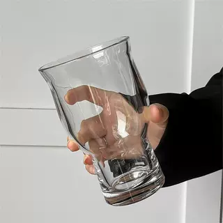 ins风网红宽口玻璃杯果汁杯冰美式咖啡杯酒杯啤酒杯饮品饮料杯子
