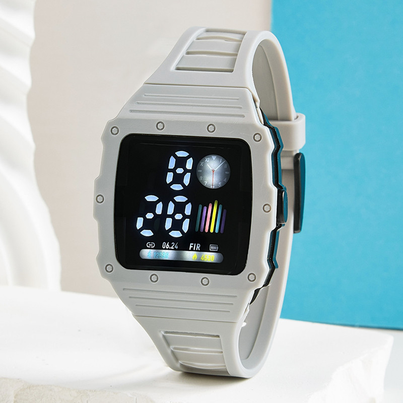 Moda simple macaron LED reloj electrónico Junior High School estudiante pareja reloj digital de una sola pieza reloj de entrega