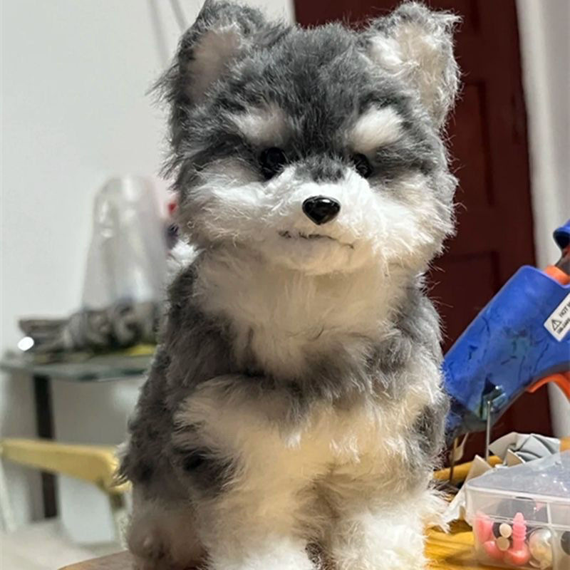# ウサギの毛ツイストスティック子犬ボーダーコリー手作り diy 完全な材料パッケージ太いぬいぐるみ完成品女の子のおもちゃ|undefined