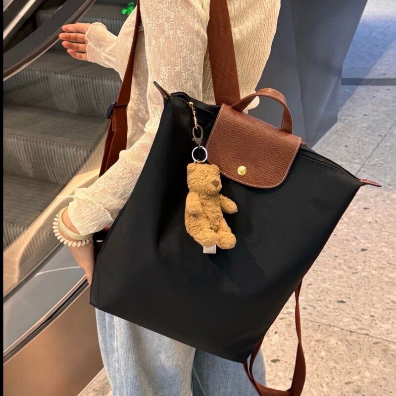 High-quality French Longchamp bag, new large backpack, solid color double shoulder bag, classic nylon backpack, travel bag, school bag