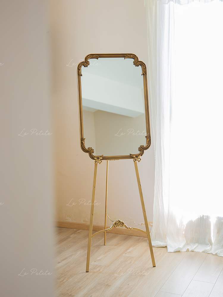 Yuelanju Medieval Easel Mirror Storage Retro Display Stand for Living Room, Bedroom, Study Room Decoration and Shooting Props