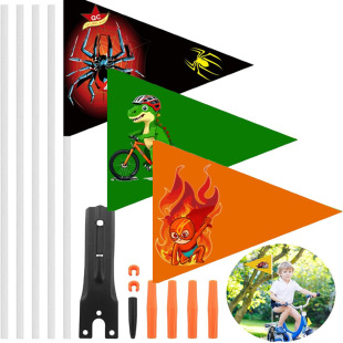 New cross-border stroller safety flag Amazon bicycle flagpole ribbon flag drift car kart warning flag