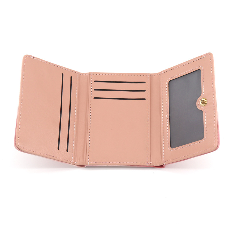 Acuarela creativa floreciente titular de la tarjeta de cuero pu titular de la tarjeta multi-tarjeta de gran capacidad tríptico corto pequeño monedero estilo coreano mujeres