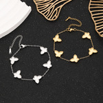 跨境热销五花蝴蝶钛钢双面手链项链半成品轻奢高级感设计百搭首饰