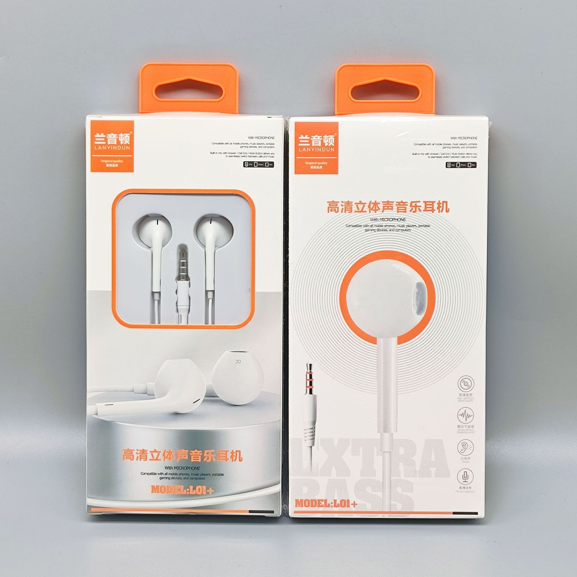 Auriculares atados con alambre del teléfono móvil de 3,5 m para el agujero redondo de OPPO Huawei vivo Android en el