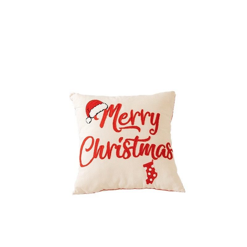 クリスマスタオル刺繍枕カバーホリデーホームソファクッションクリスマス枕リビングルームクッションカバーアマゾン|undefined