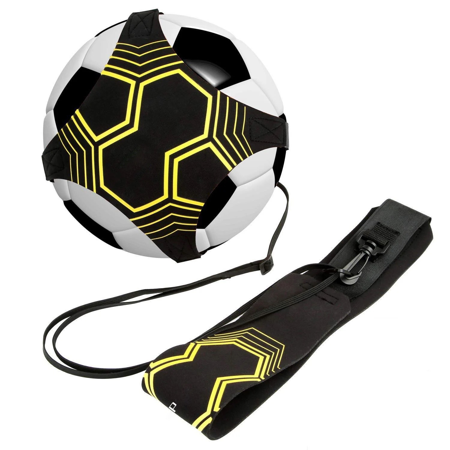 Transfronterizo en stock popular fútbol voleibol entrenamiento equipo auxiliar elástico swing Correa bolsa de bola profesional dispositivo de control de la bola