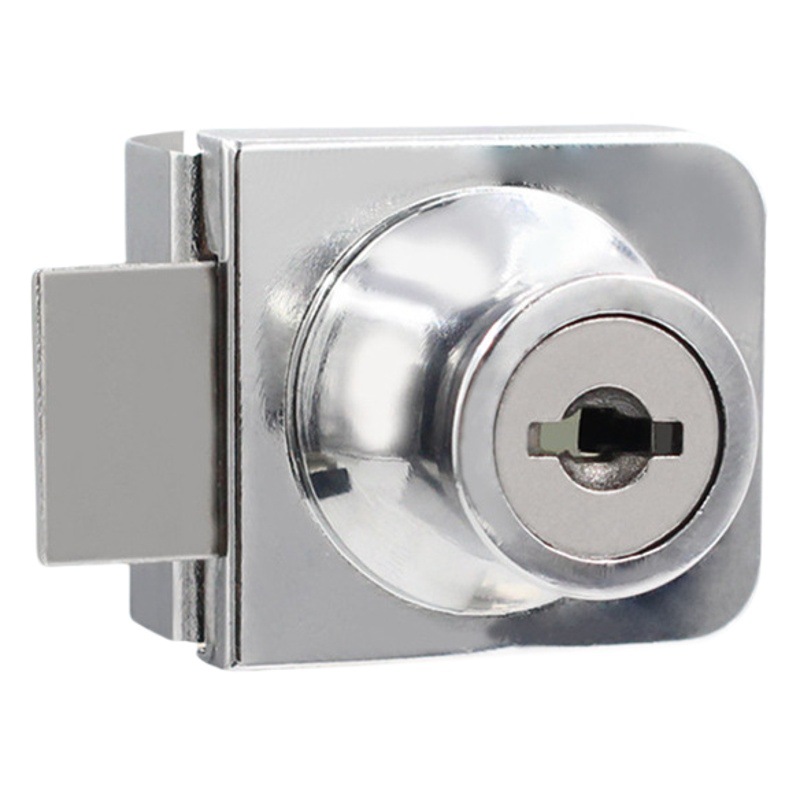 Punch-free zinc alloy serrated lock glass sliding cabinet door lock display file cabinet sliding door window lock head
