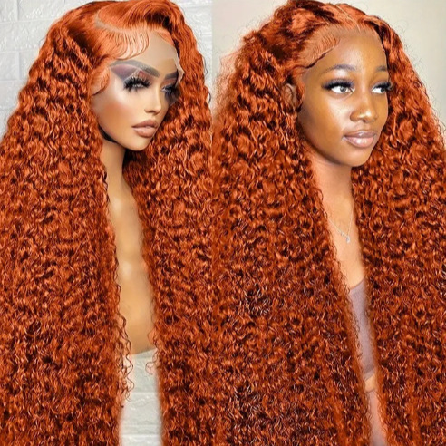 Front Lace Wig for Women European and American New African Ladies Wig Front Lace Small Curly Brown Long Curly Hair Wig
