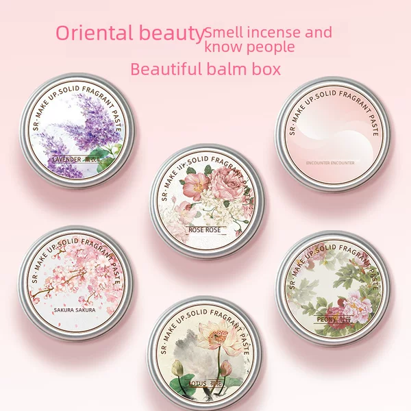 Sr Peony Ancient Style Solid Fragrance Balm Portable Fresh Solid Perfume Direct Sale from Manufacturer Popular Export Item Long-Lasting Fragrance