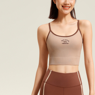 VfU American Style Retro Sports Vest Women's Low Intensity with Chest Pad U-shaped Beauty Back Sling Fitness Training Outer Wear Underwear