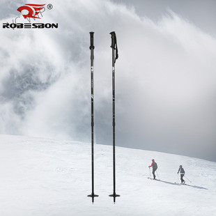 ROBESBON Ski Stick Adult Children 2-section Adjustable Telescopic Snow Stick Outdoor Hiking Walking Stick Thick Lyd