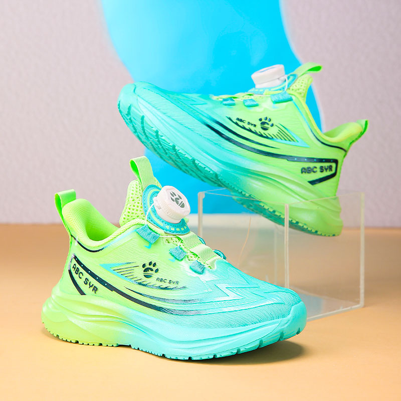 Calzado deportivo para niños, malla, transpirable, nuevos zapatos para correr con botones para niños, zapatos para correr ligeros y resistentes al desgaste de primavera y otoño para estudiantes
