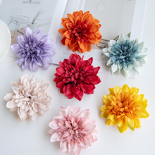 仿真大丽菊花朵批发婚礼路引装饰花毛布菊花帽子花环配花跨境专供