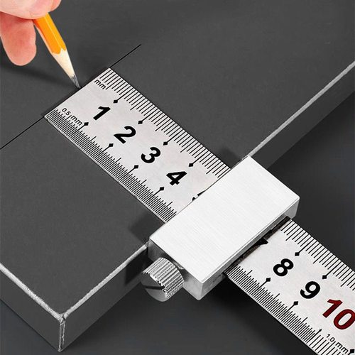 Steel ruler locator, steel ruler positioning block, steel ruler limit block, woodworking marking positioning ruler, ruler scriber