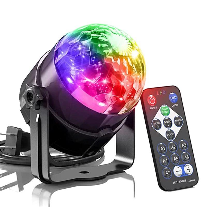 Светодиодный пульт дистанционного управления Красочный волшебный шар лампа хрустального звукового управления вращающийся сценический свет в прямом эфире фоновая лампа KTV бар лампа
