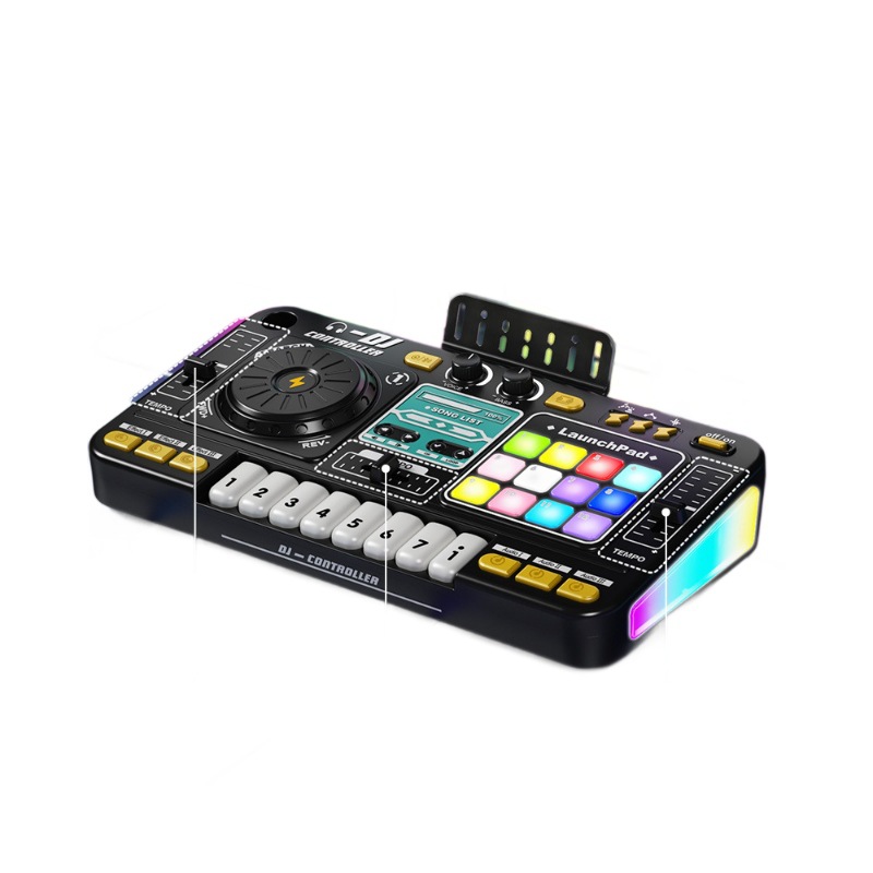 Transfronterizo multifuncional Bluetooth DJ reproductor de discos para niños simulación para principiantes instrumentos musicales juguetes para niños